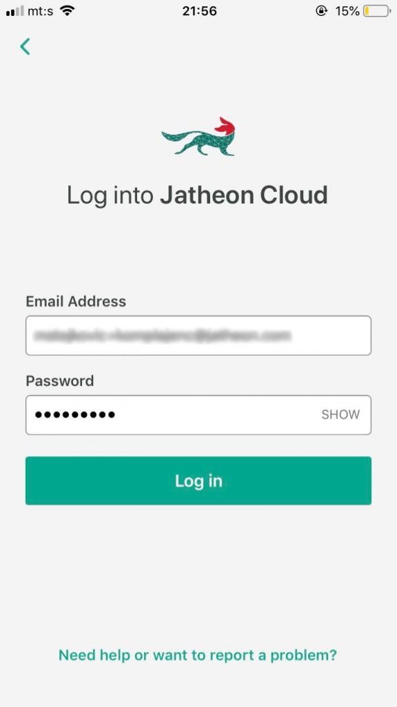 Jatheon Archive Cloud login screen