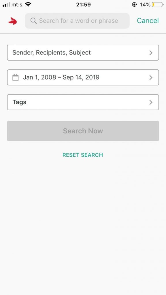 Jatheon Archive Search picked date