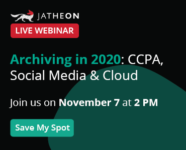 Archiving in 2020: CCPA, Social Media & Cloud banner