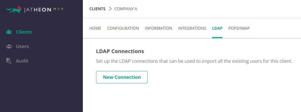 Jatheon Cloud - MSPs (LDAP and POP3 IMAP)