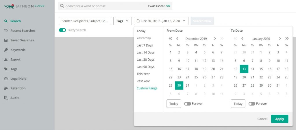 Jatheon Cloud - New Date Picker