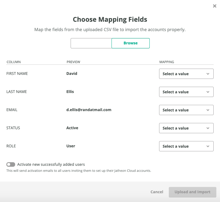 Jatheon Cloud - Field mapping