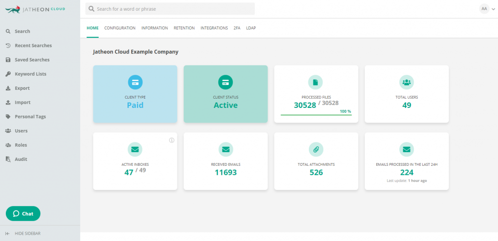 Jatheon Cloud - Account Admin Company Settings 1