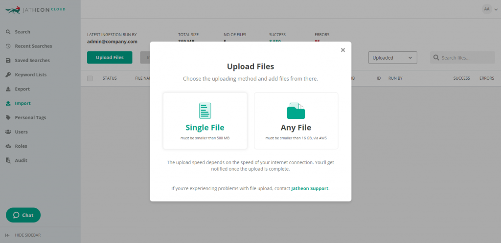 Jatheon Cloud - Import Single File 1