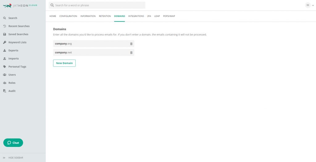 Jatheon Cloud - Domains