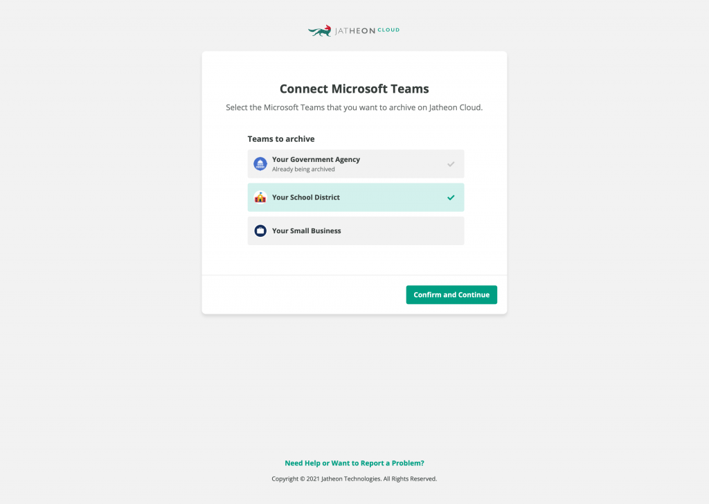 Connect Microsoft Teams to Jatheon Cloud
