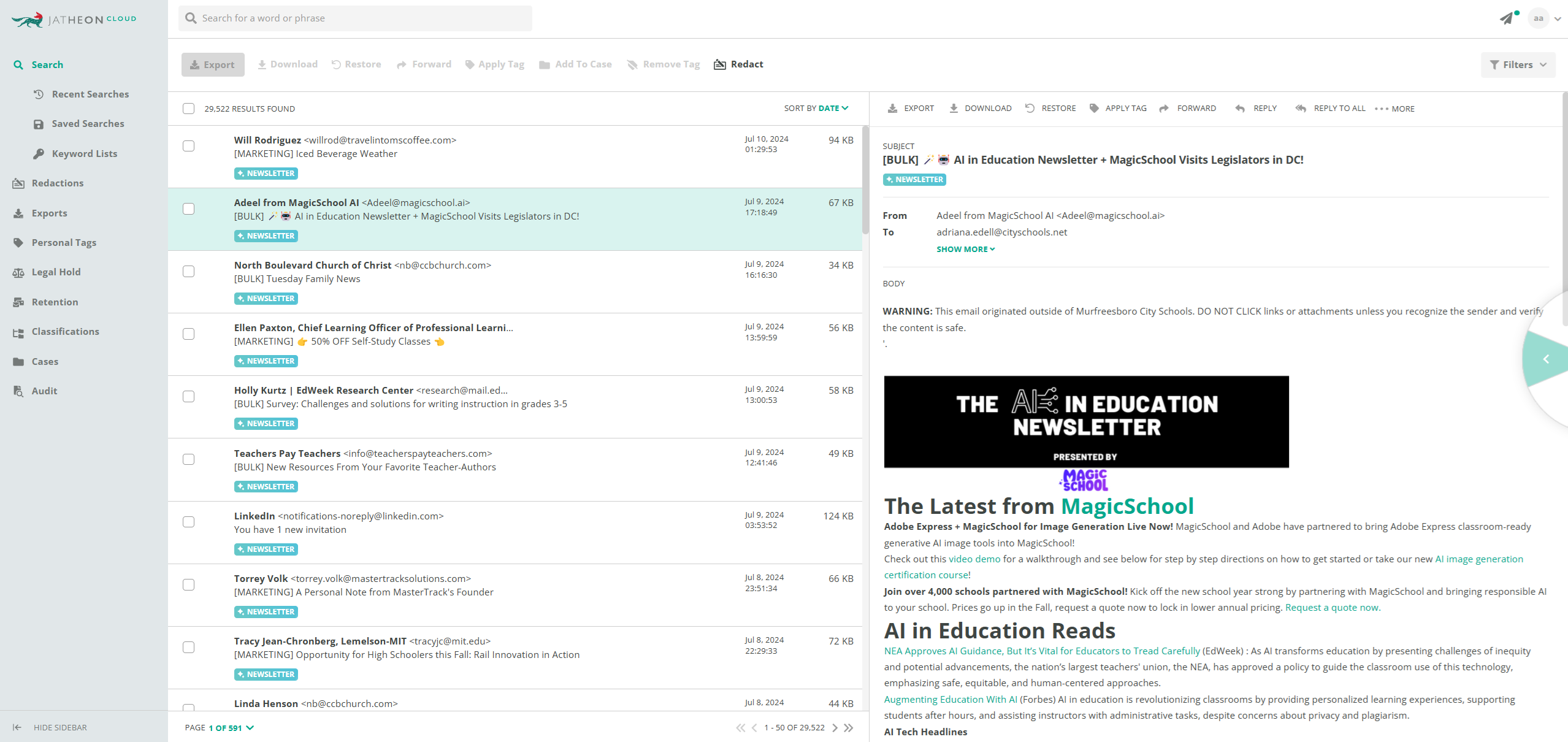 Jatheon AI classification