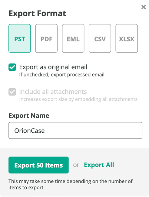 Data export and reporting