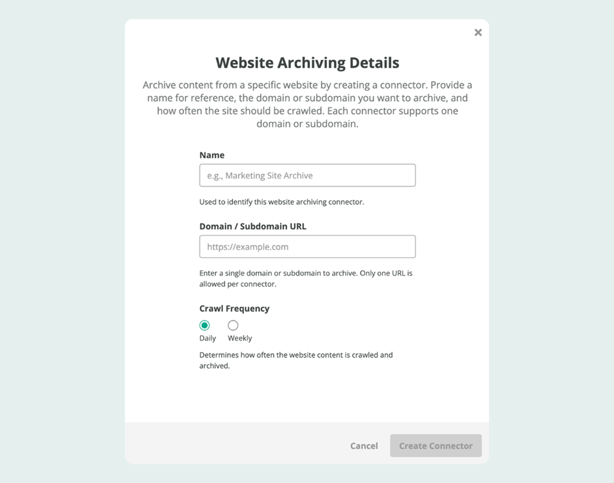Automated website archiving