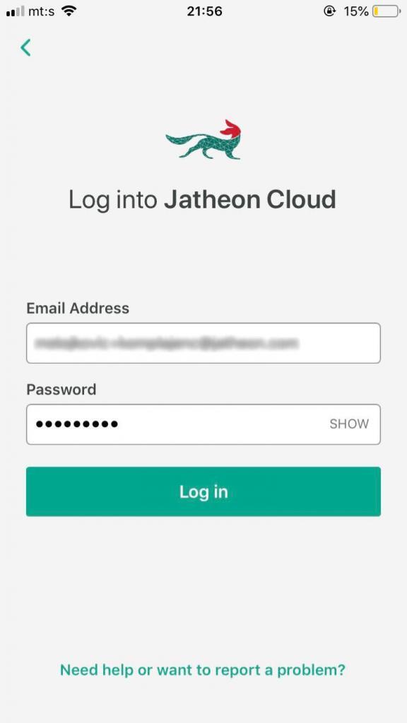 Jatheon Archive Cloud login screen