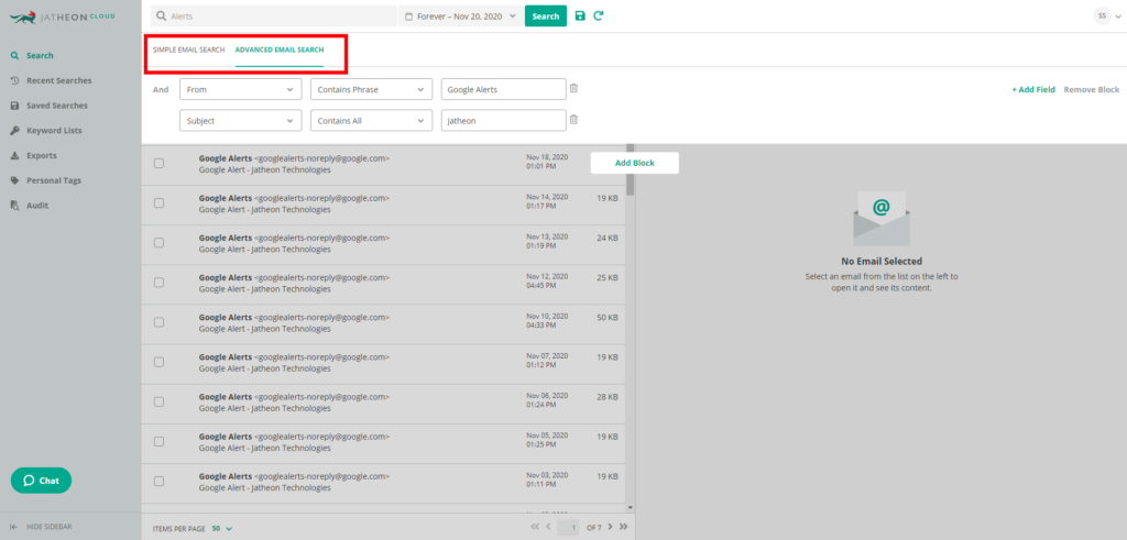 Jatheon Cloud 04 - Simple and Advanced Search Buttons