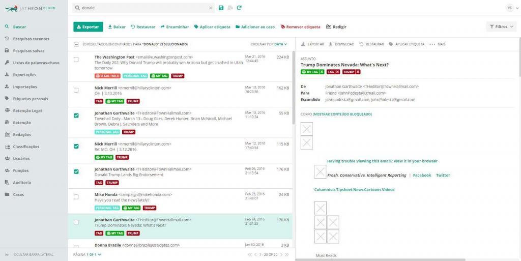 Jatheon Cloud Advanced Search Portuguese