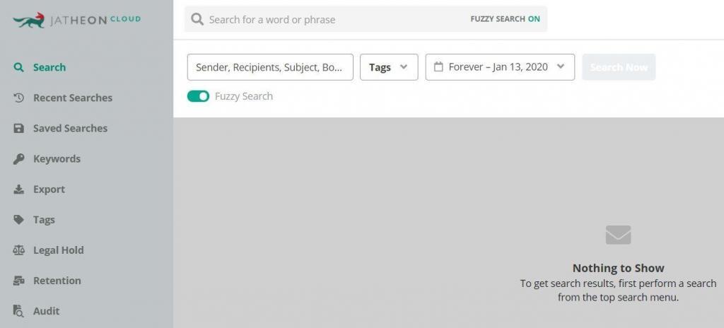 Jatheon Cloud - Fuzzy Search