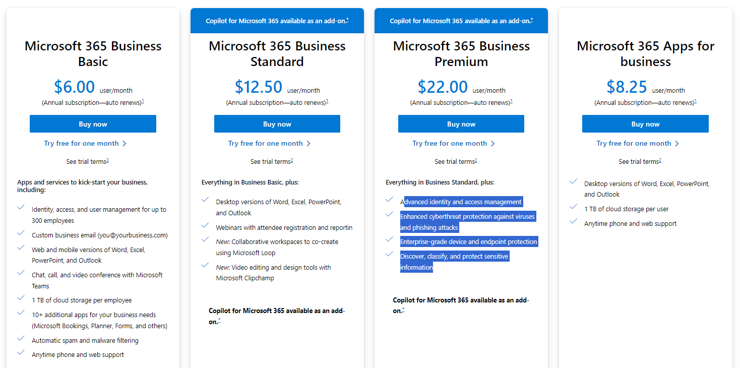 Microsoft Pricing