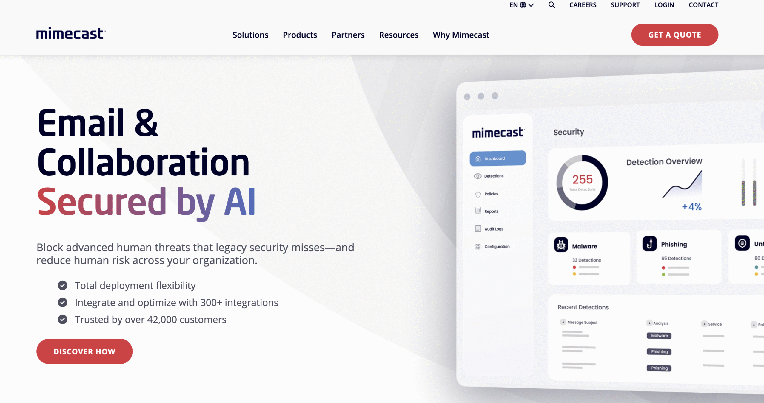 Mimecast homepage