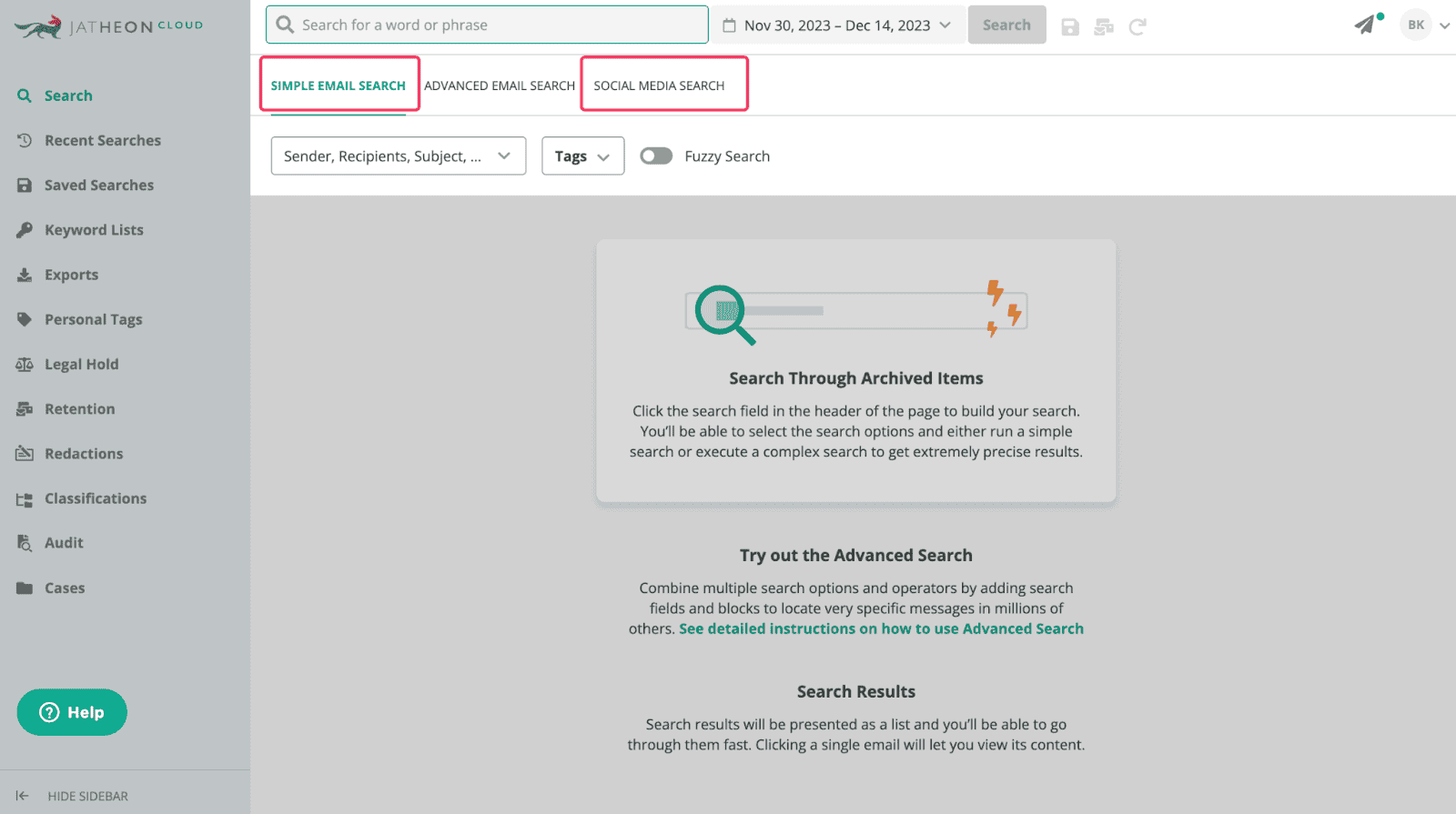 Social media simple search