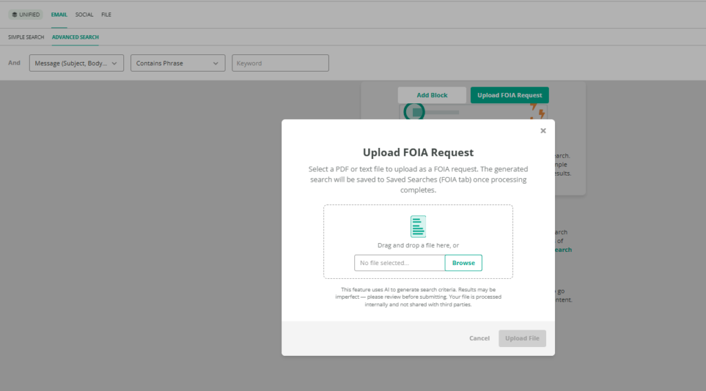 Upload FOIA request 1 1