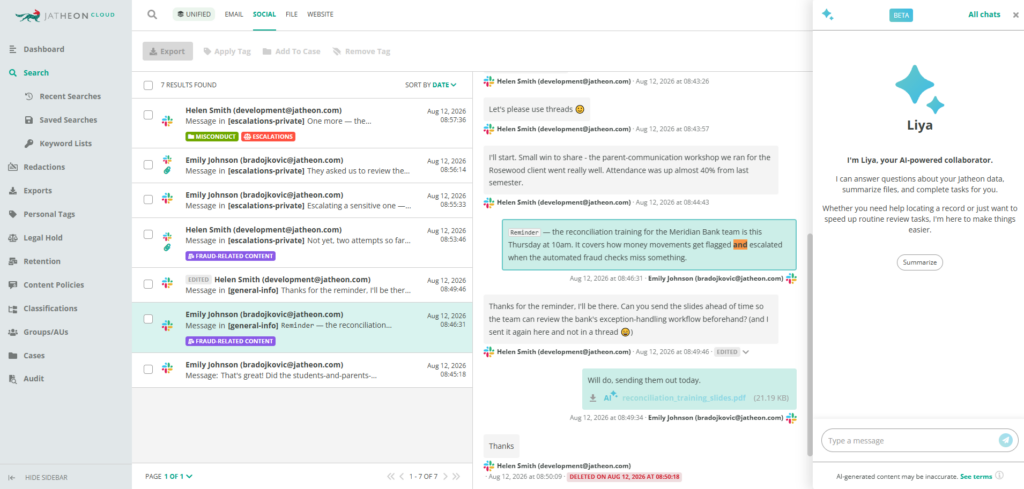 jatheon slack archiving with AI